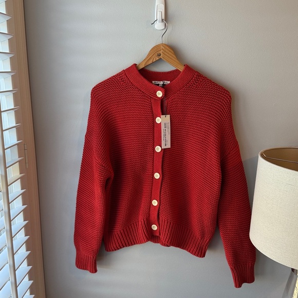 Alex Mill Nico Crewneck Cotton Cardigan NWT - Picture 7 of 13